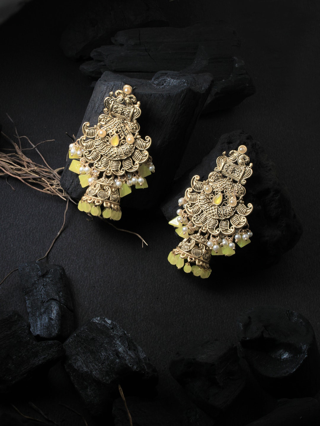 Adwitiya Collection Gold-Toned Classic Drop Earrings