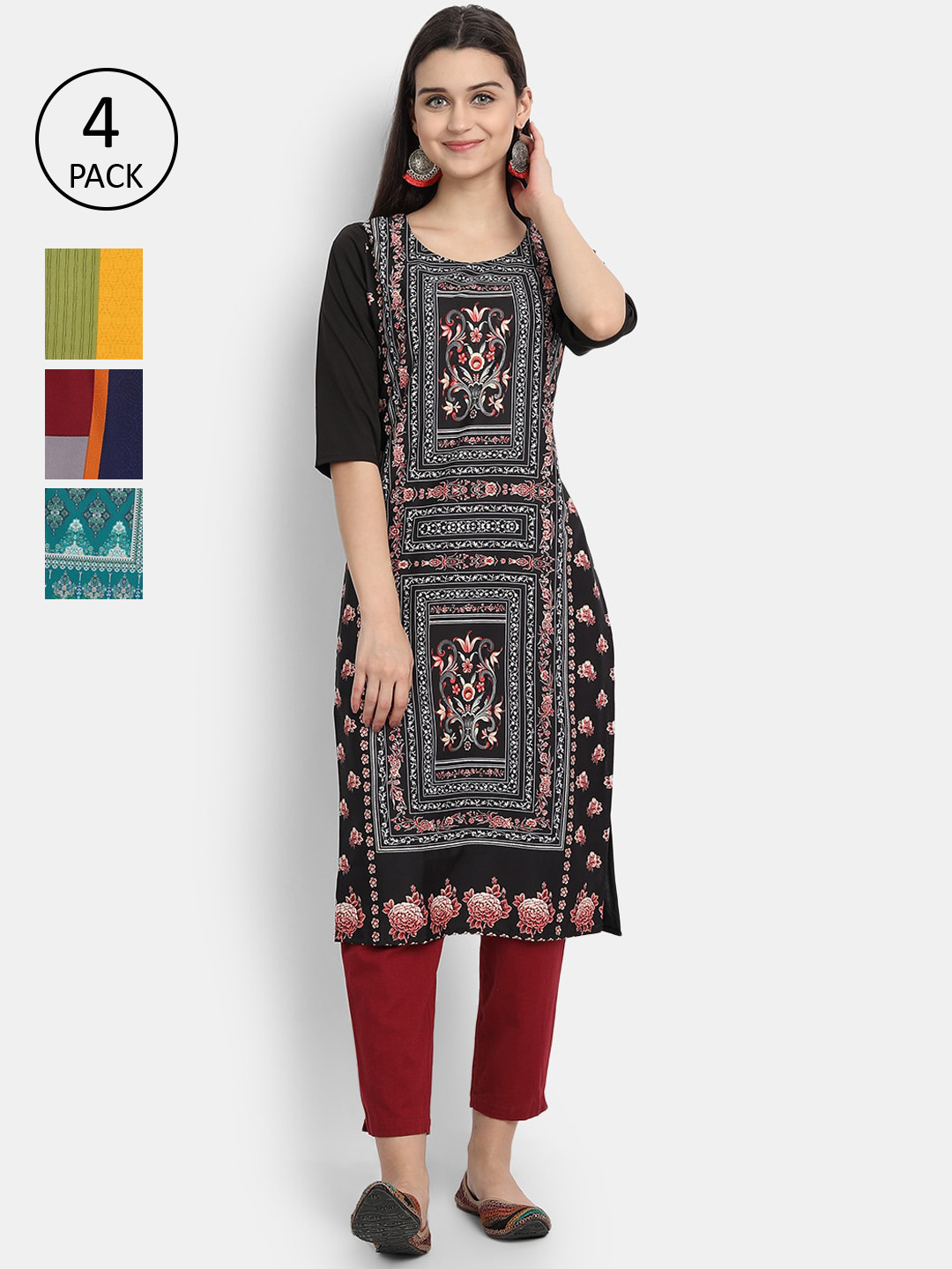 7Threads Women Pack Of 4 Kurtas