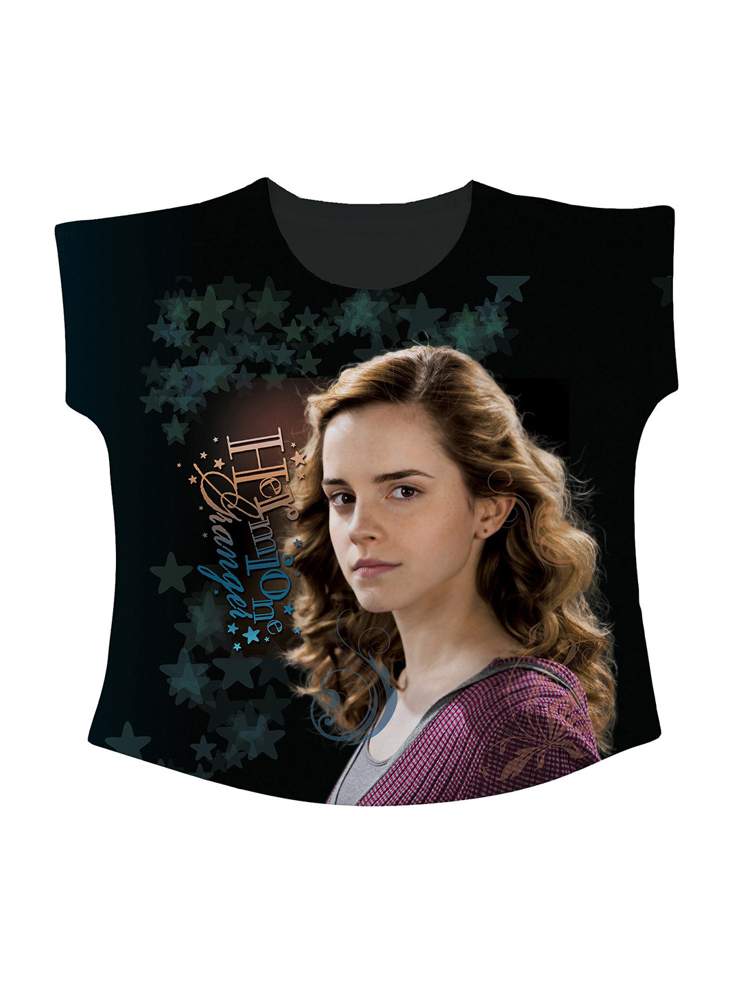 Harry Potter by Wear Your Mind Girls Black & Green Harry Potter Graphic Printed Top