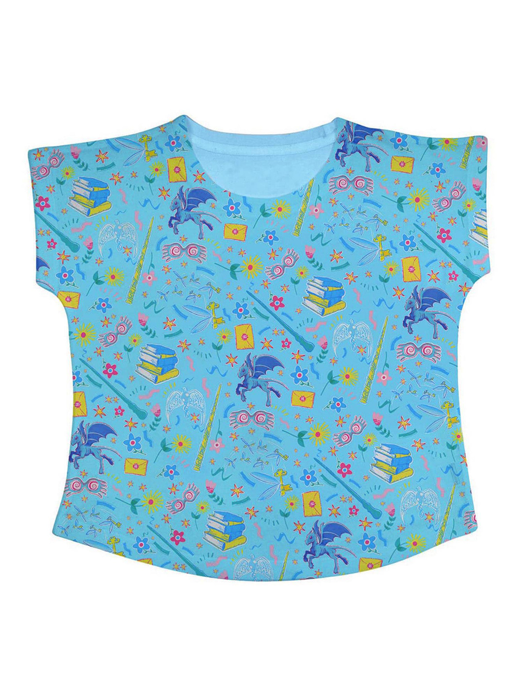 Harry Potter by Wear Your Mind Blue & Pink Harry Potter Print Top