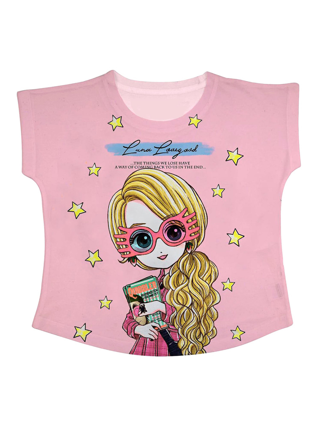 Harry Potter by Wear Your Mind Pink & Yellow Harry Potter Print Top
