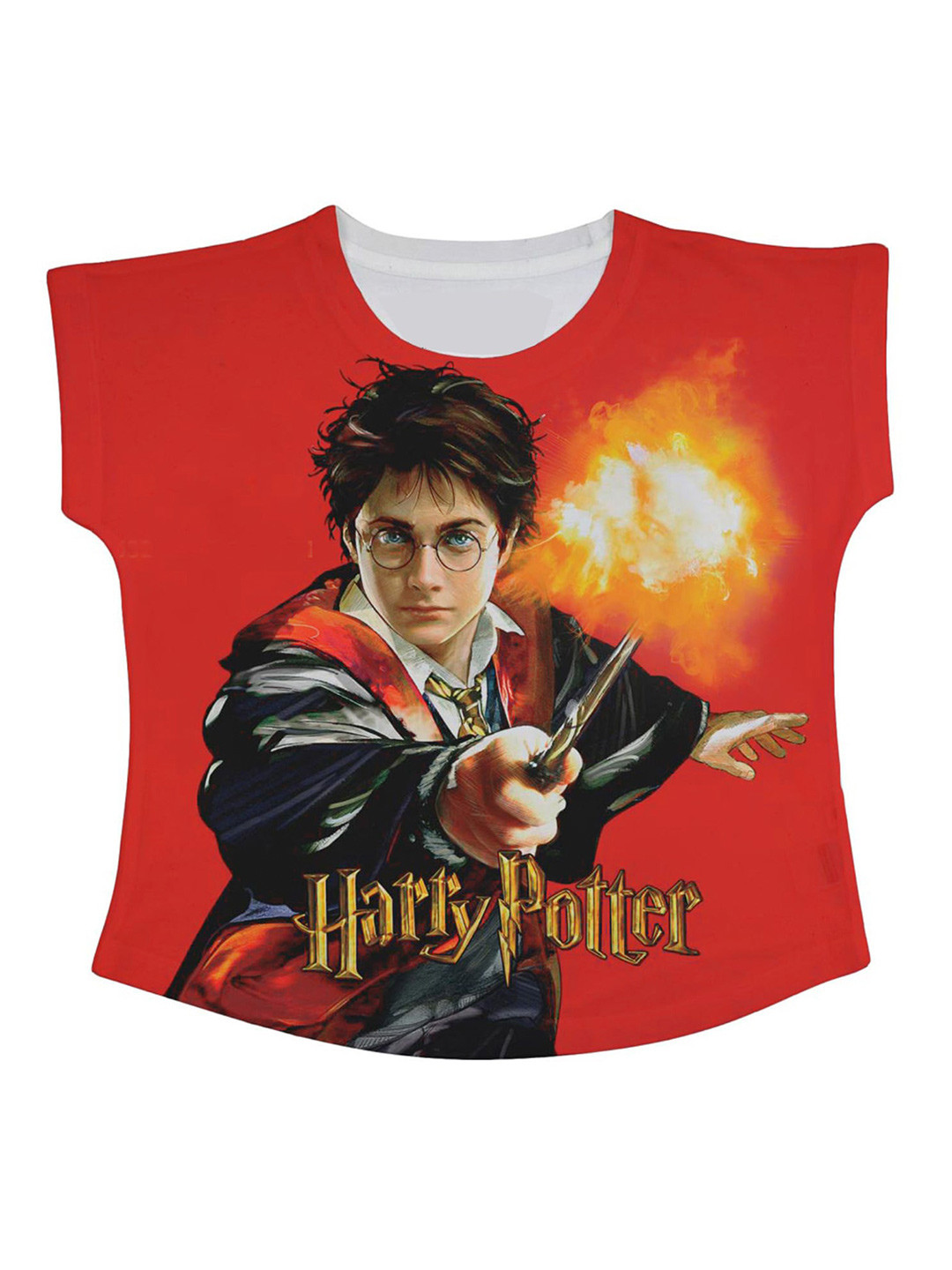 Harry Potter by Wear Your Mind Red & Black Harry Potter Print Top