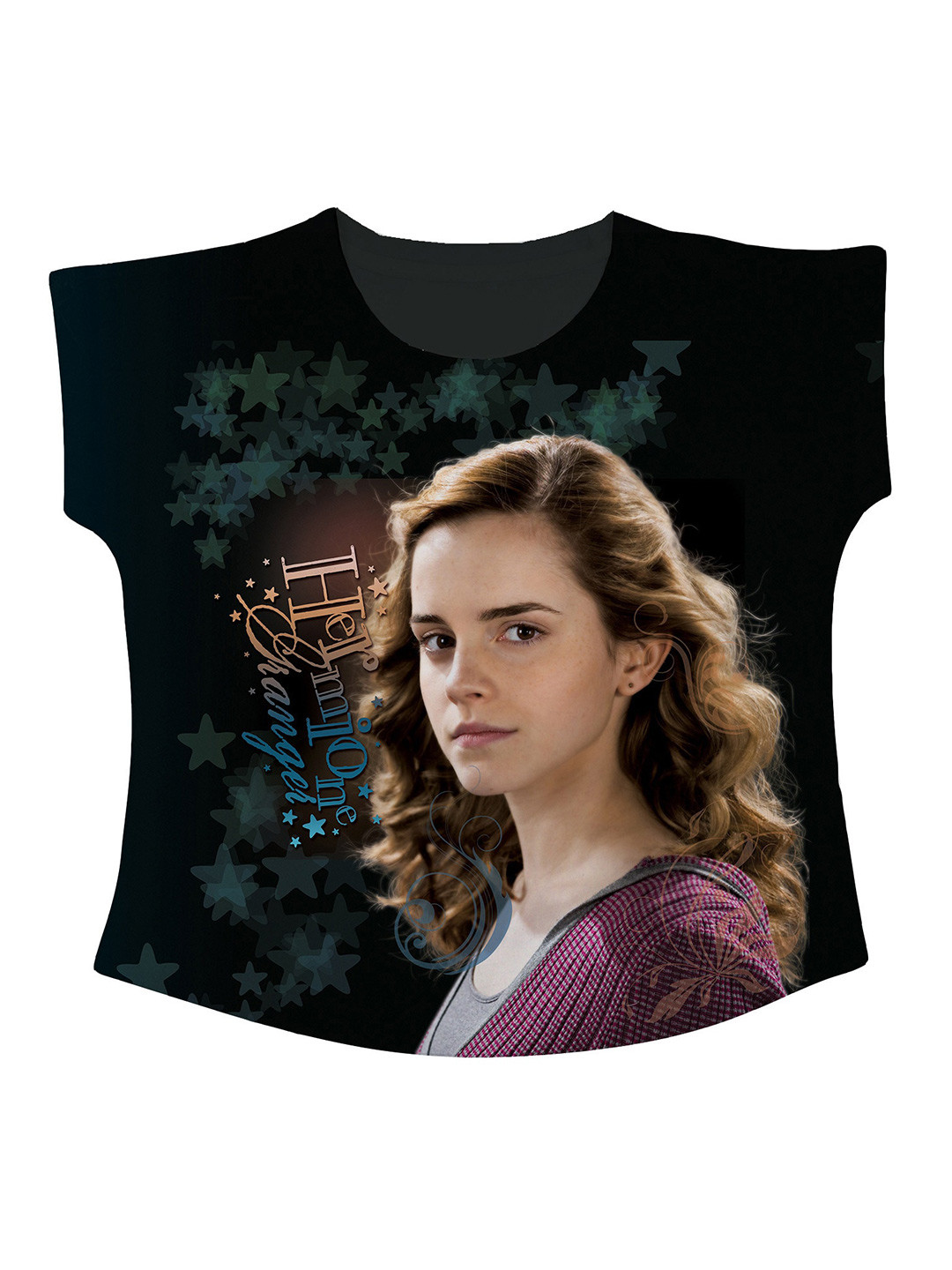 Harry Potter by Wear Your Mind Black & Beige Harry Potter Print Top