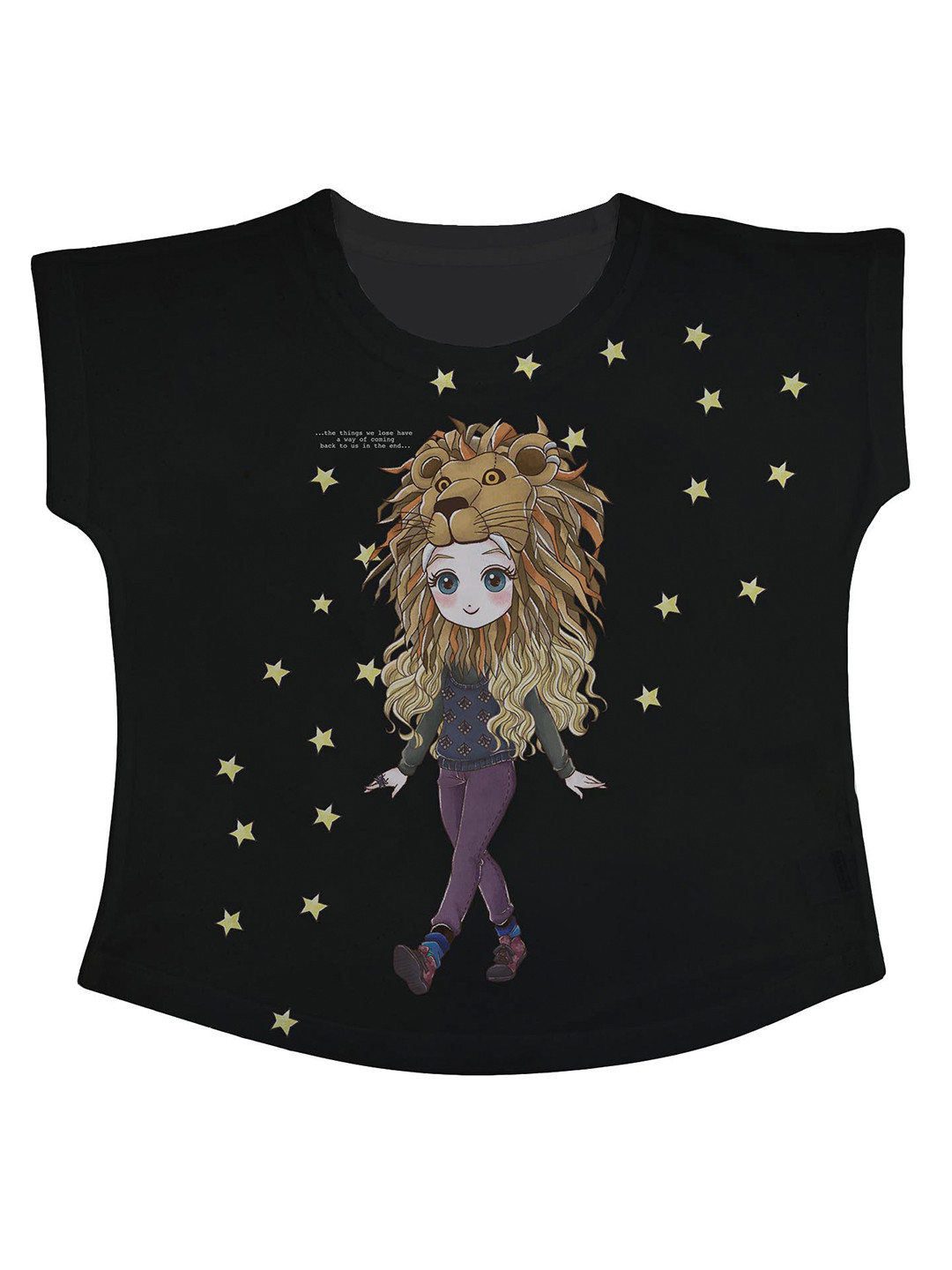 Harry Potter by Wear Your Mind Girls Black Graphic Print Top