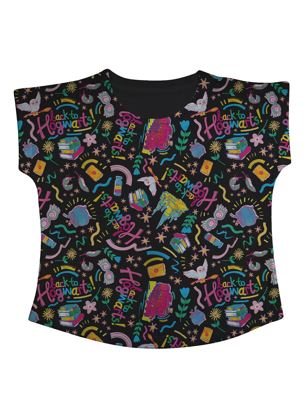 Harry Potter by Wear Your Mind Girls Black Graphic Print Top