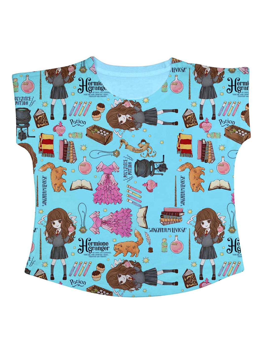 Harry Potter by Wear Your Mind Blue & Brown Harry Potter Print Top