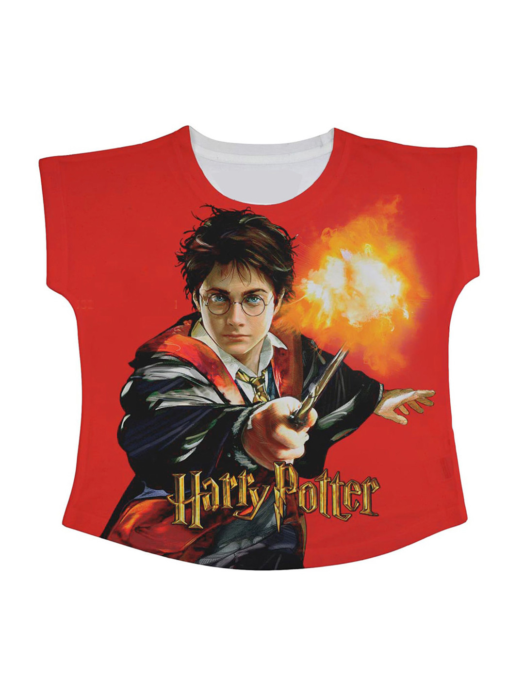 Harry Potter by Wear Your Mind Girls Red Graphic Print Top