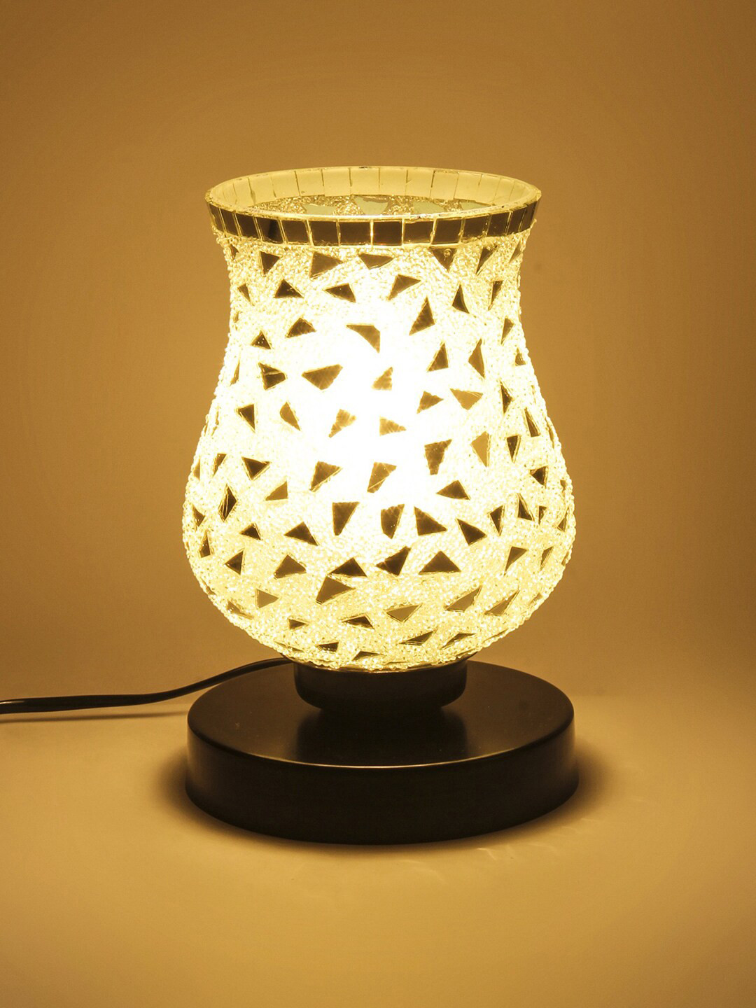 Devansh White Mosaic Table Lamp