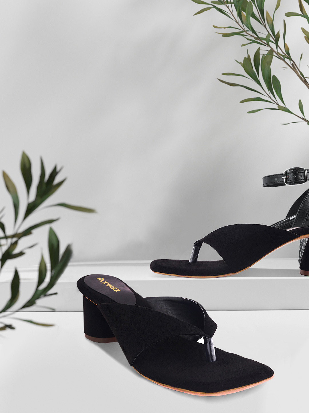 Rubeezz Black Block Heels