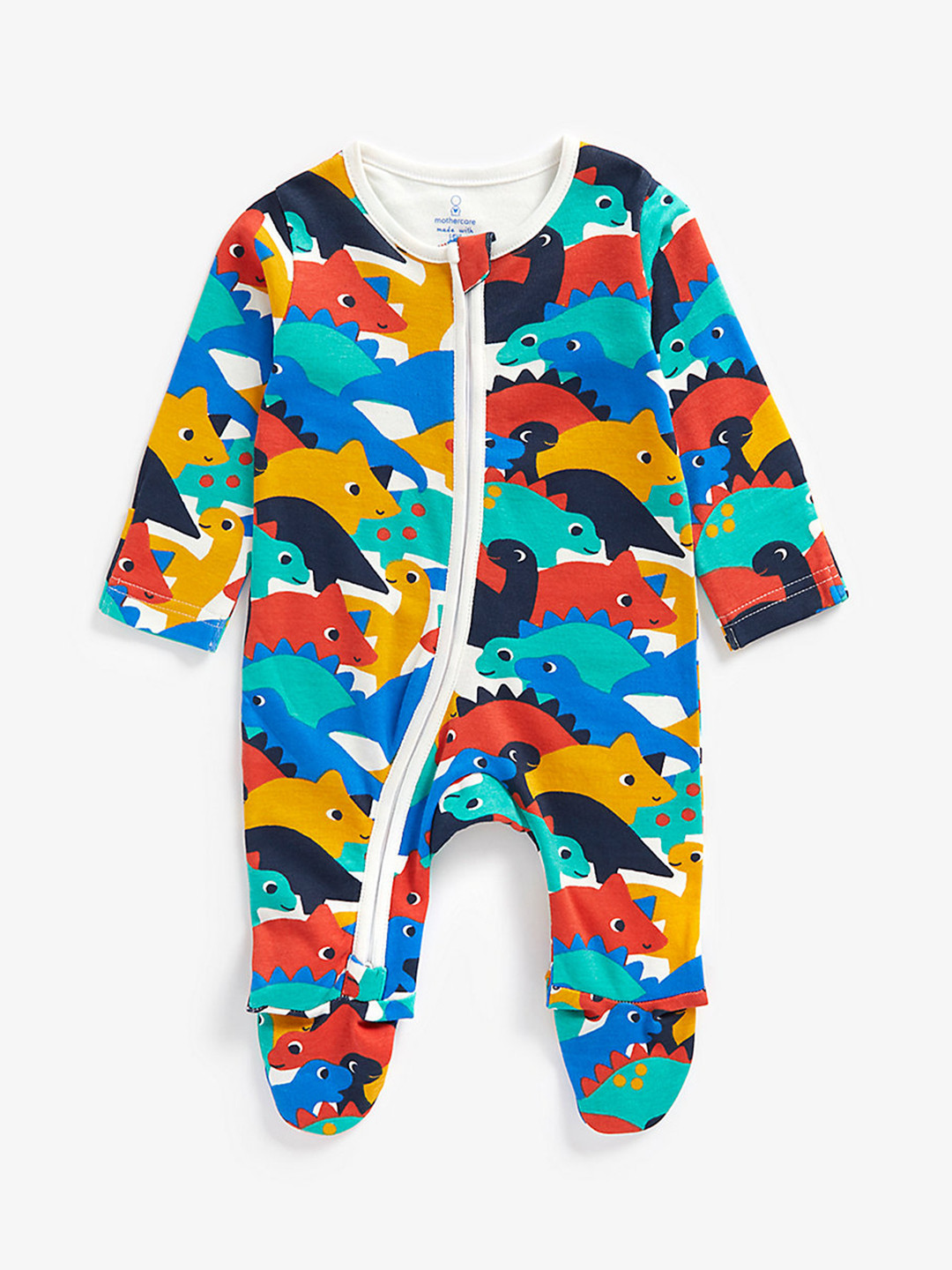 mothercare Boys Multicolor Pure Cotton Full Sleeves Sleepsuit