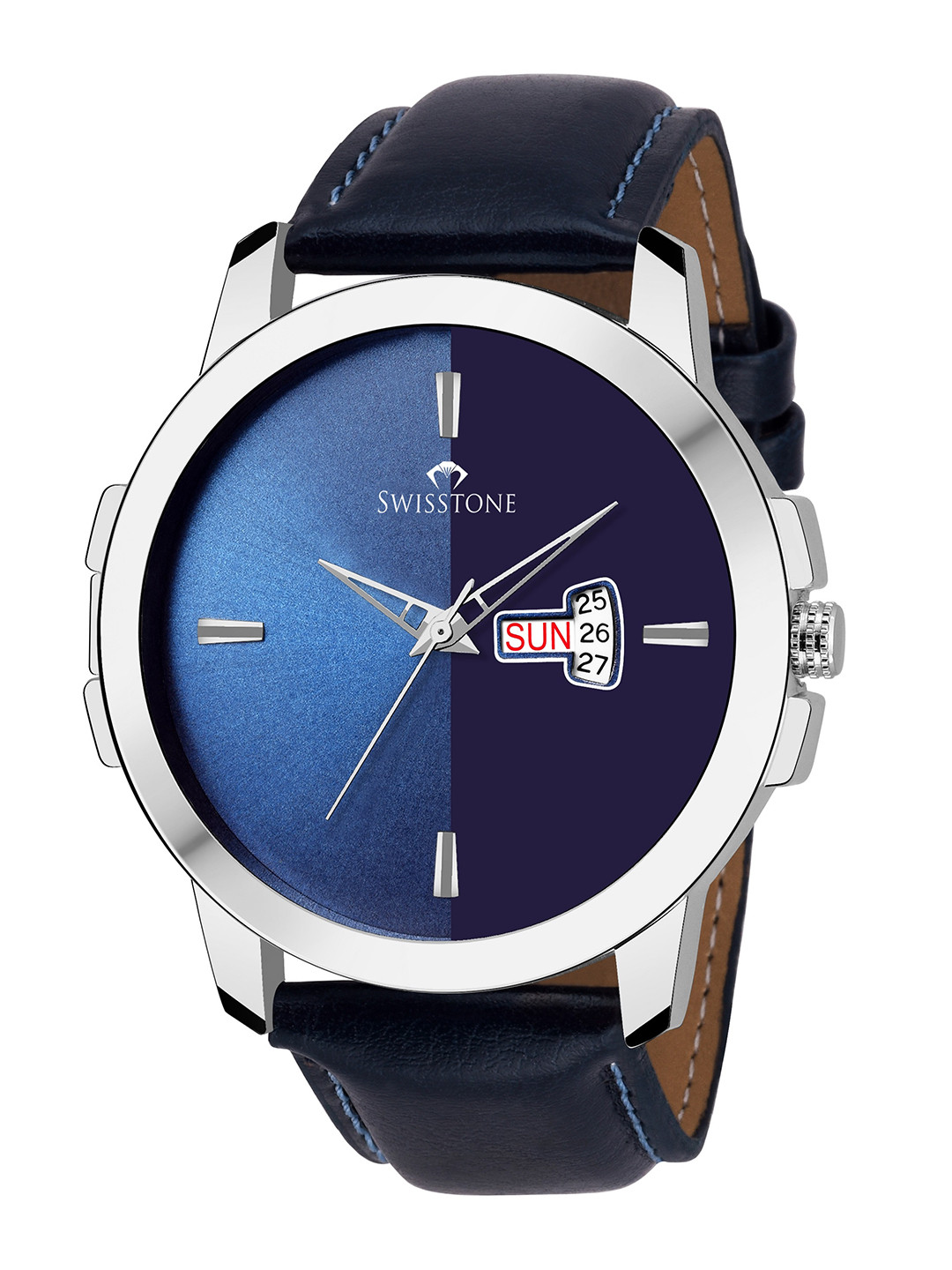 SWISSTONE Men Blue Brass Printed Dial & Blue Straps Analogue Watch WT385-BLU
