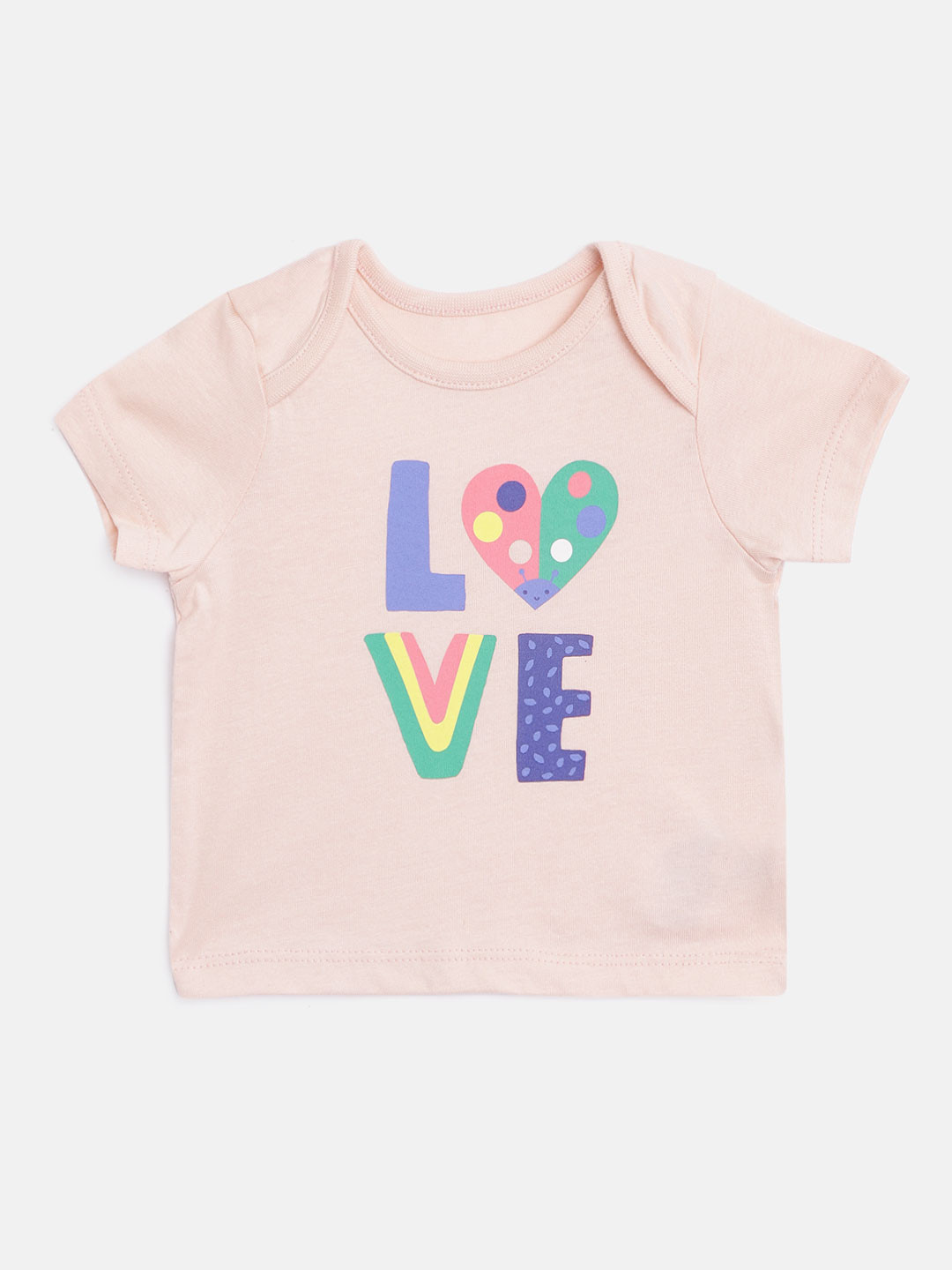 mothercare Infant Girls Pink & Blue Cotton Printed T-shirt