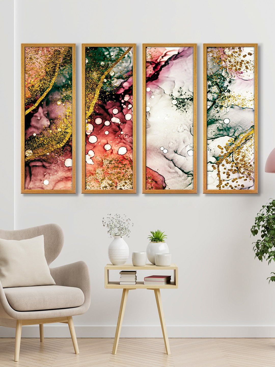 999Store Multi Colour Abstract Wall Art Panels Painting