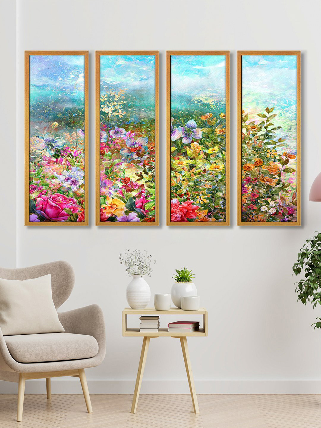 999Store Multi Floral Canvas Wall Art Panels