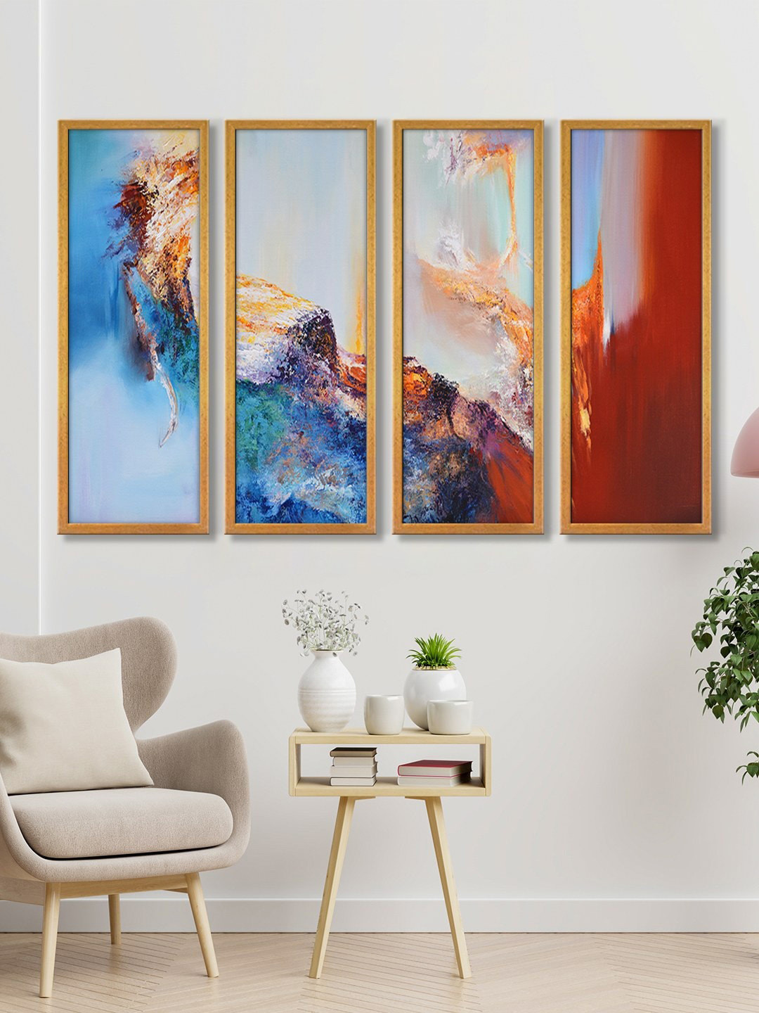 999Store Multicoloured Abstract Art Canvas Panels Painting