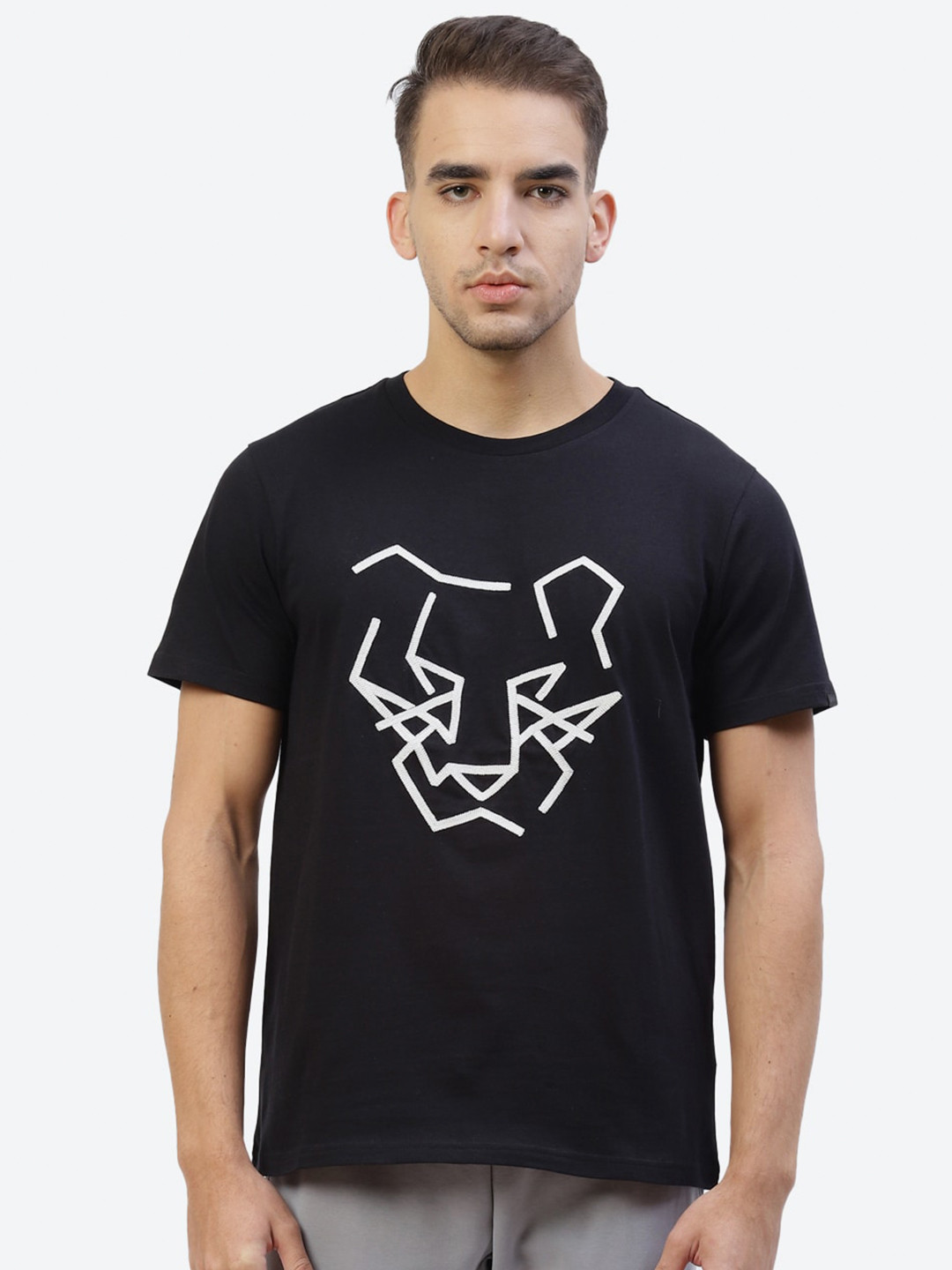 ASICS Men Black Printed DT Graphic SS Outdoor Walking T-shirt