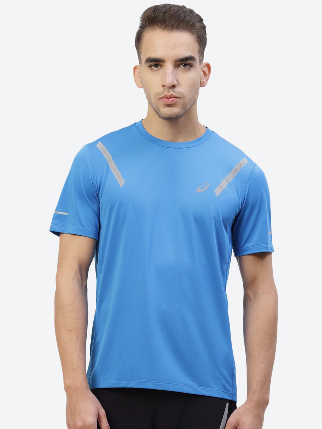 ASICS Men Blue Pockets LITE-SHOW SS Running T-shirt