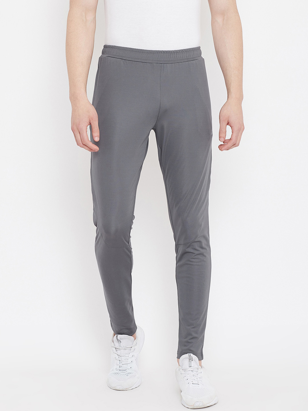 ATHLISIS Men Grey Solid Slim-Fit Track Pants
