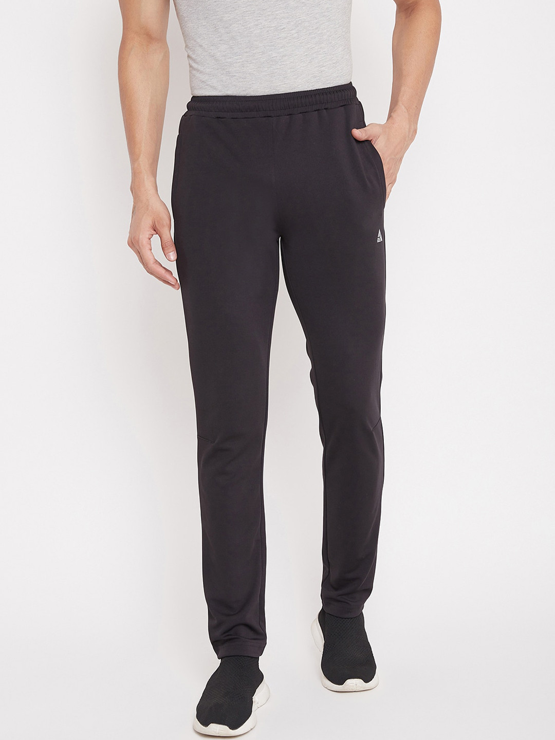 ATHLISIS Men Black Solid Slim-Fit Track Pants