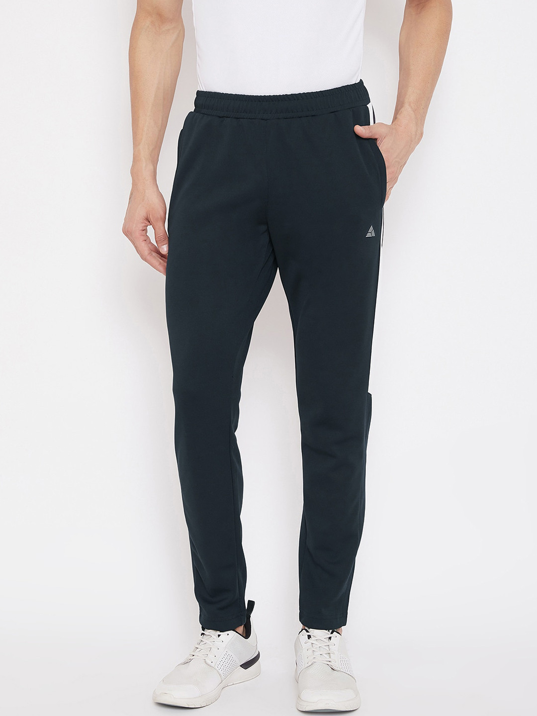 ATHLISIS Men Navy Blue Solid Slim-Fit Track Pants