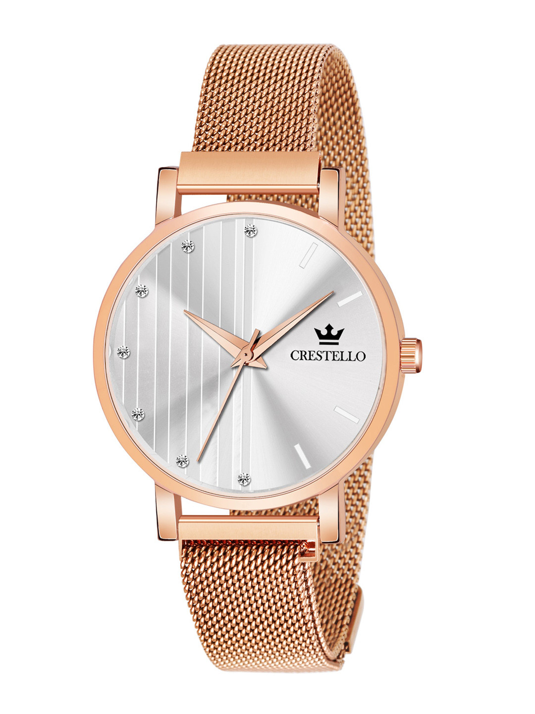 CRESTELLO Women White Bracelet Style Straps Analogue Watch CR-RG103WHT-RGCH