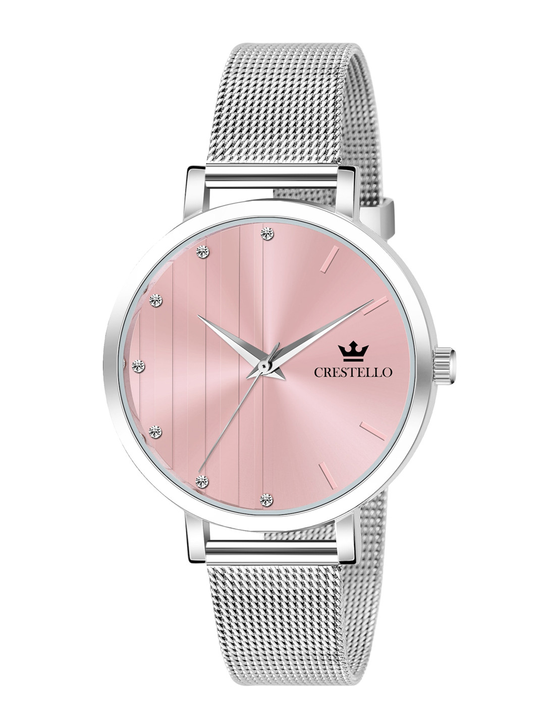 CRESTELLO Women Pink Stainless Steel Straps Analogue Watch CR-L103-PNK-CH