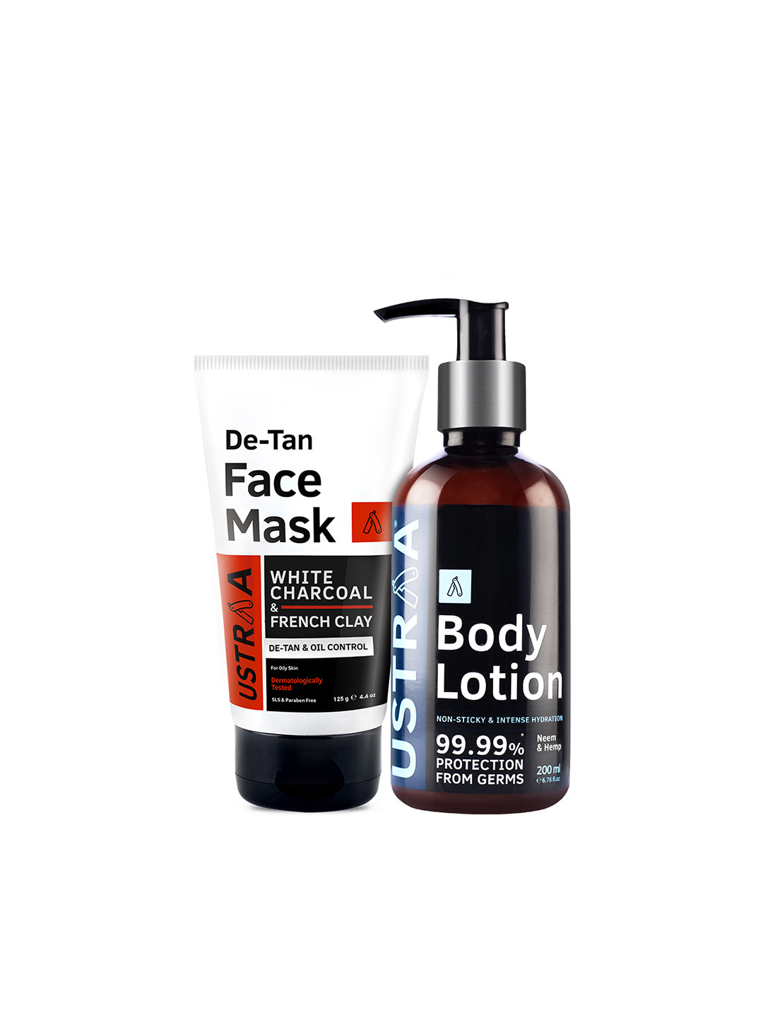 Ustraa Men Black Combo Of Body Lotion & De-Tan Face Mask