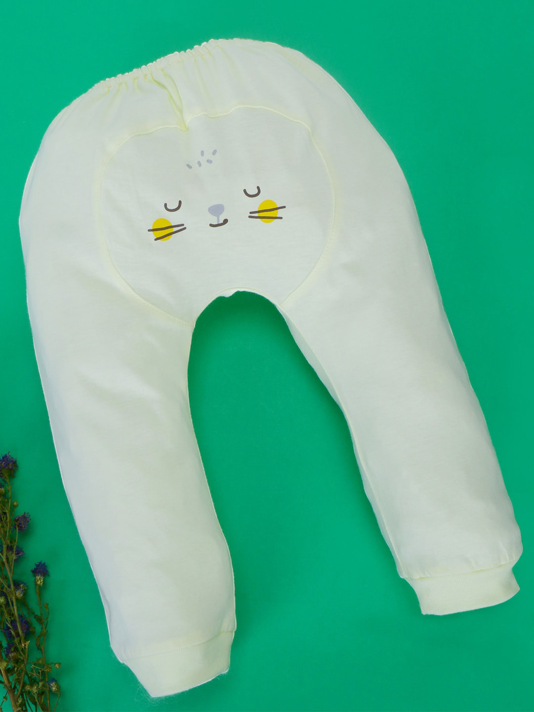 POKORY Unisex Kids Off-White & Blue Pack Of 2 Lounge Pants With Diaper Fit