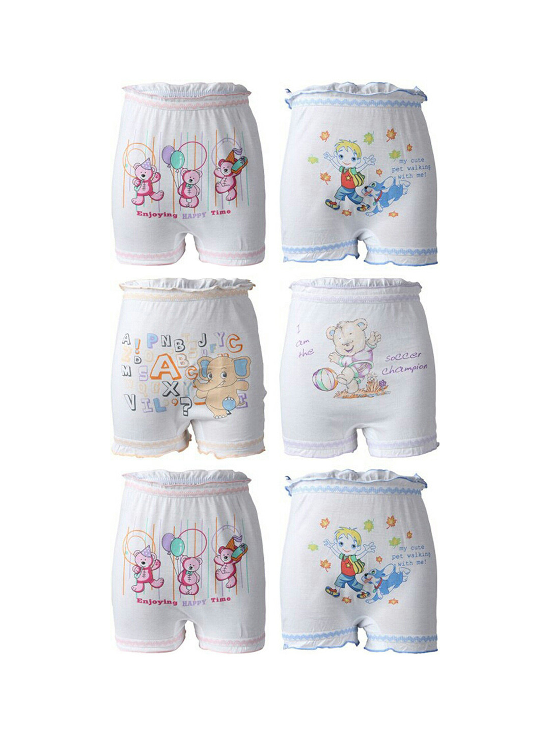 CARELOVE Girls Pack of 6 Assorted Cotton Printed Basic Briefs Polo,Wc,3-6,Mn-6pc_kg,brif