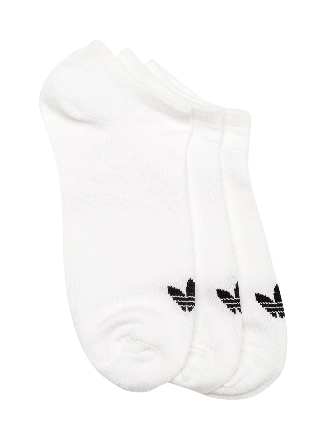 ADIDAS Originals Unisex Pack of 3 White Solid Trefoil Liner Ankle-Length Socks