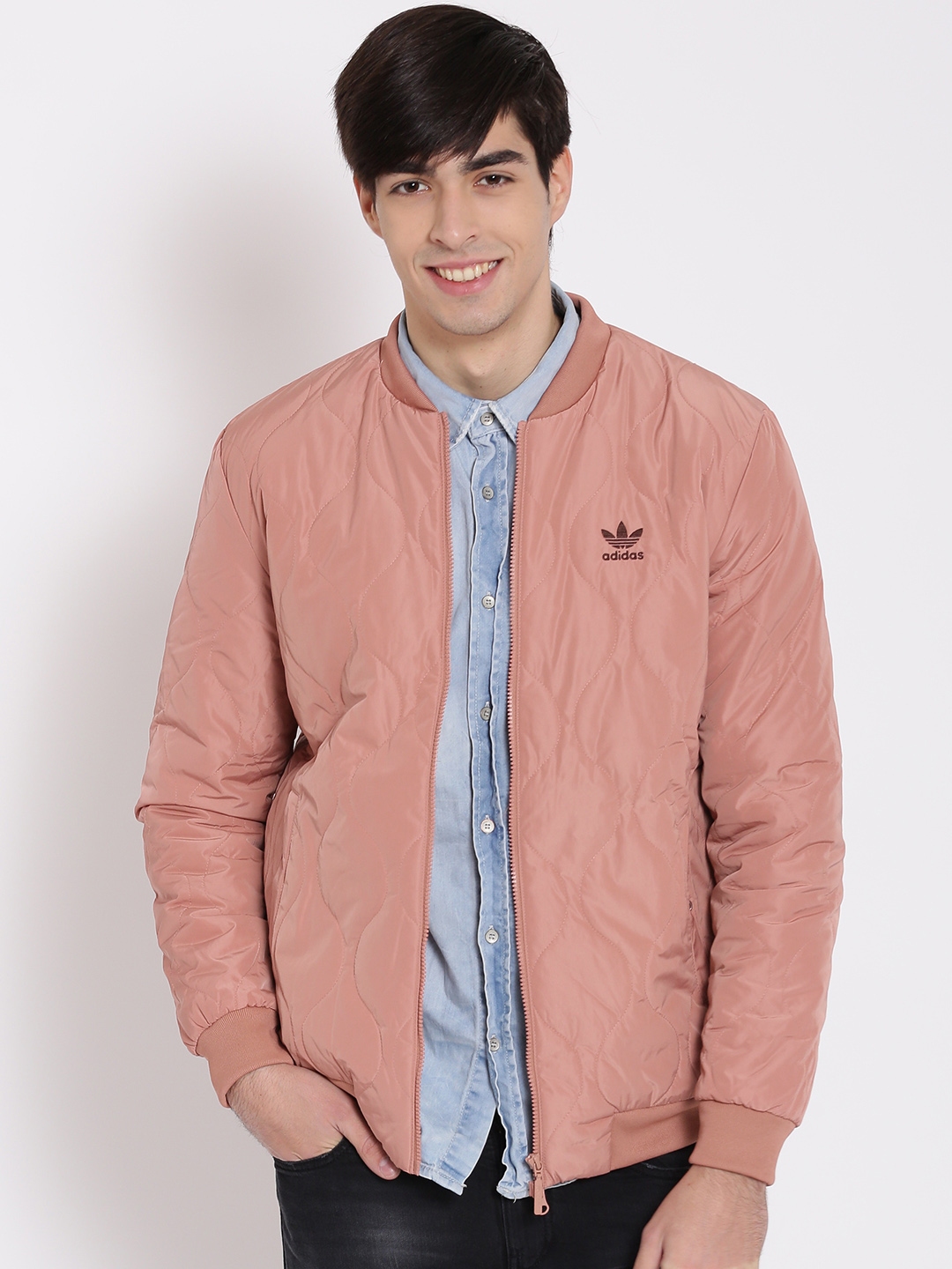 Buy ADIDAS Originals Dusty Pink Quilted Bomber Jacket Jackets for Men 1668782 Myntra