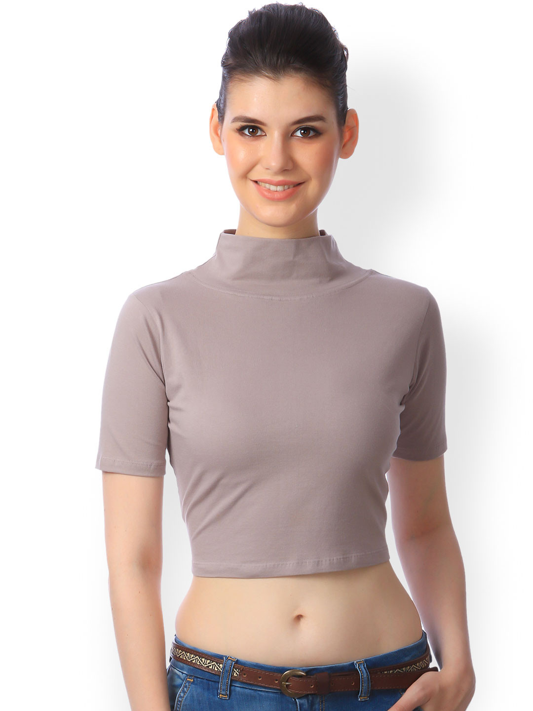 Cation Beige Crop Top