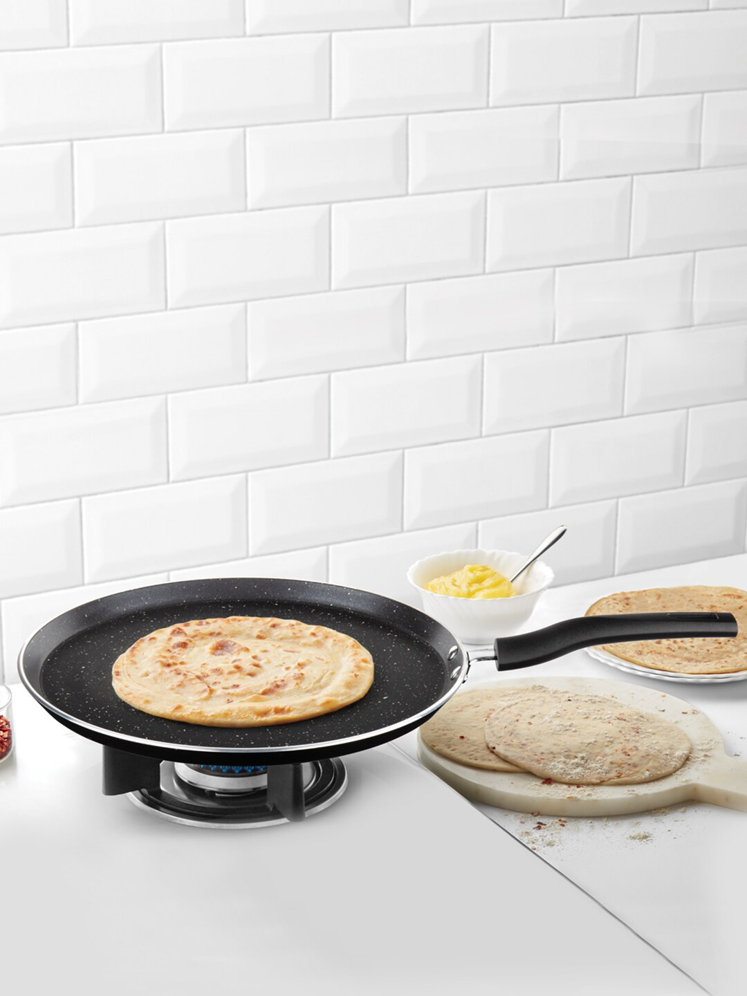 BOROSIL Black Solid Non-Stick Tava