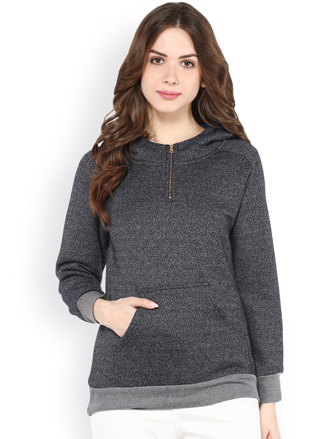 Pannkh Charcoal Grey Hooded Sweatshirt
