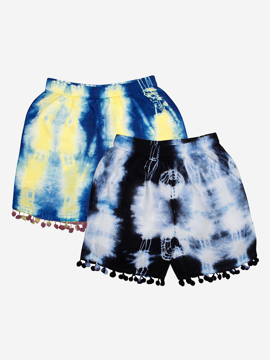 KiddoPanti Girls Yellow Washed Shorts