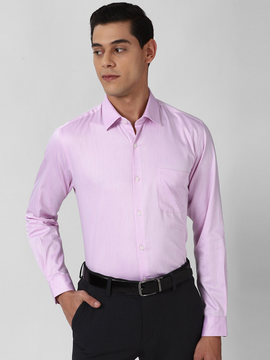 Peter England Elite Men Purple Formal Shirt