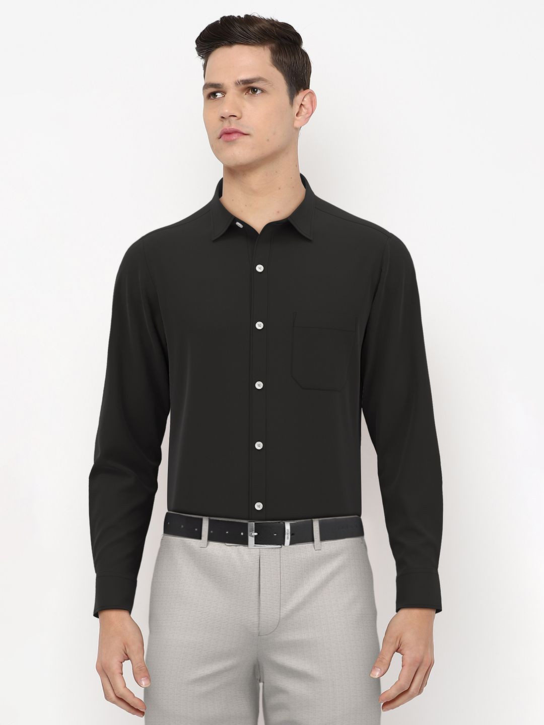 Peter England Men Black Formal Shirt