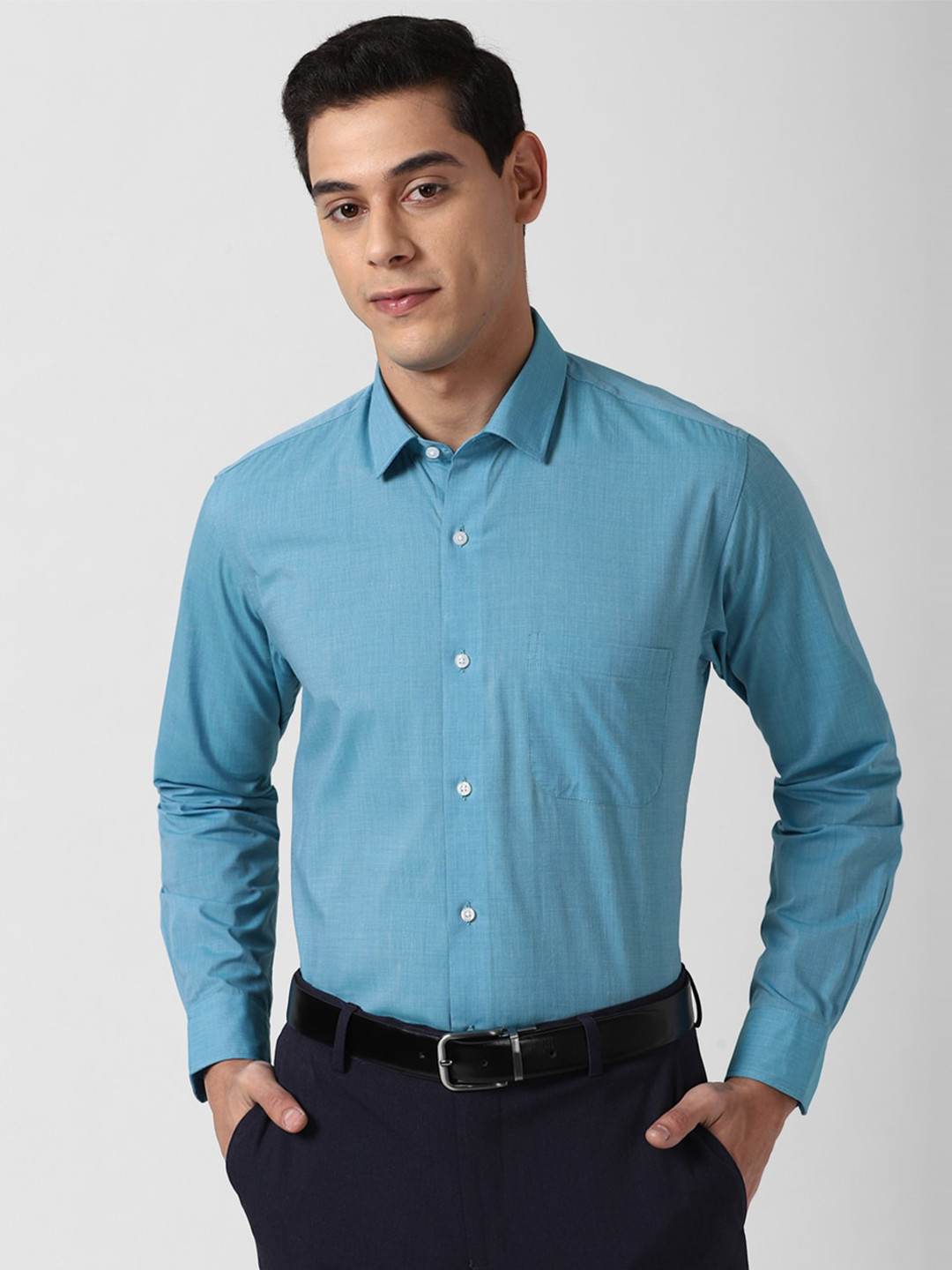 Peter England Men Blue Formal Shirt