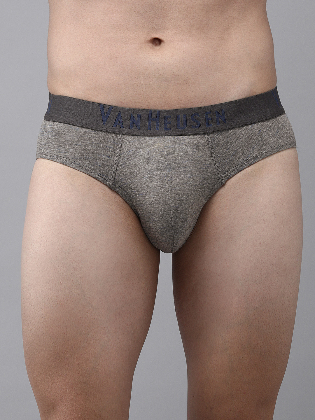 Van Heusen Innerwear Men Grey Textured Superior Comfort Soft Touch Brief