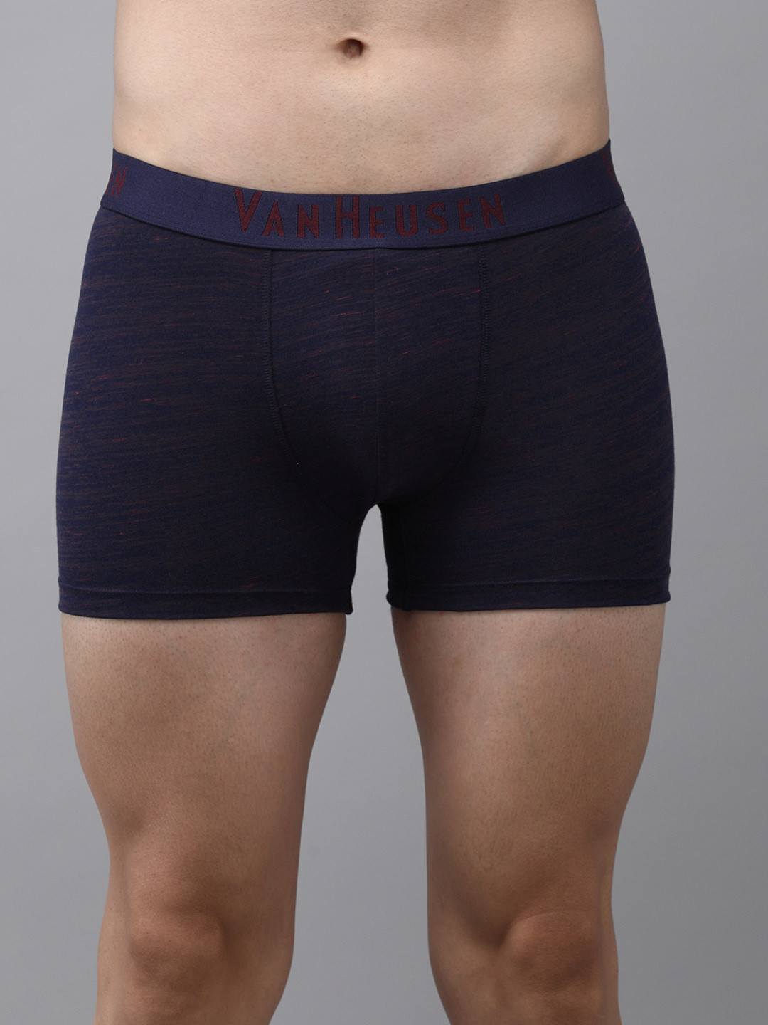 Van Heusen Innerwear Men Navy with Red Textured Superior Comfort Soft Touch Trunk
