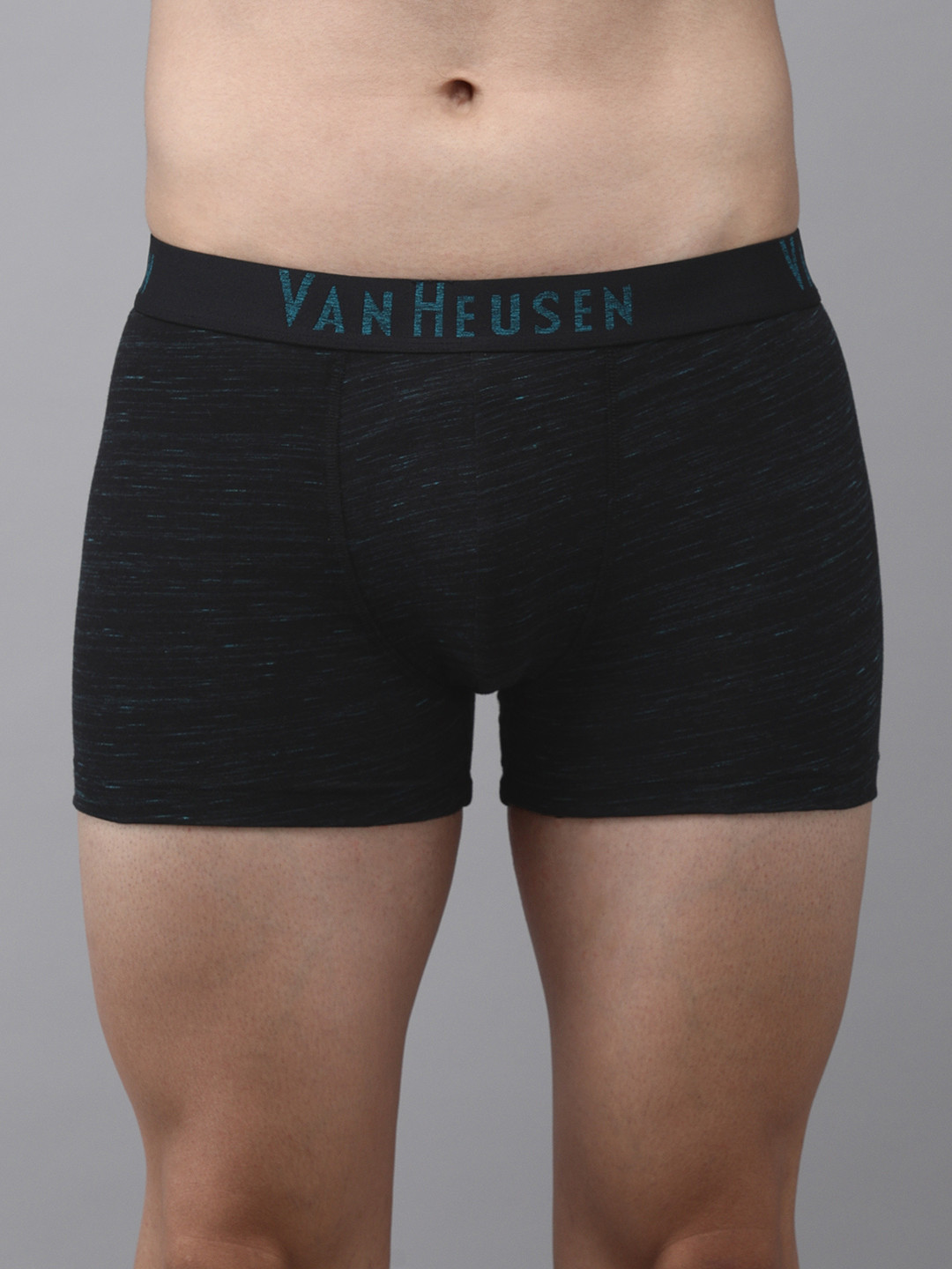 Van Heusen Innerwear Men Black Textured Superior Comfort Soft Touch Trunks 8905325598862