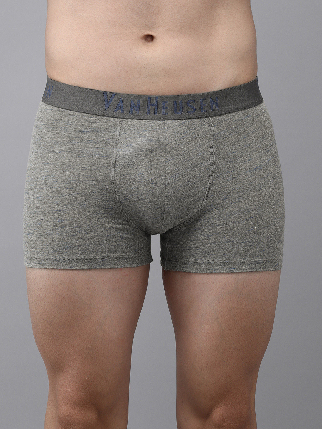 Van Heusen Innerwear Men Grey Textured Superior Comfort Soft Touch Trunk