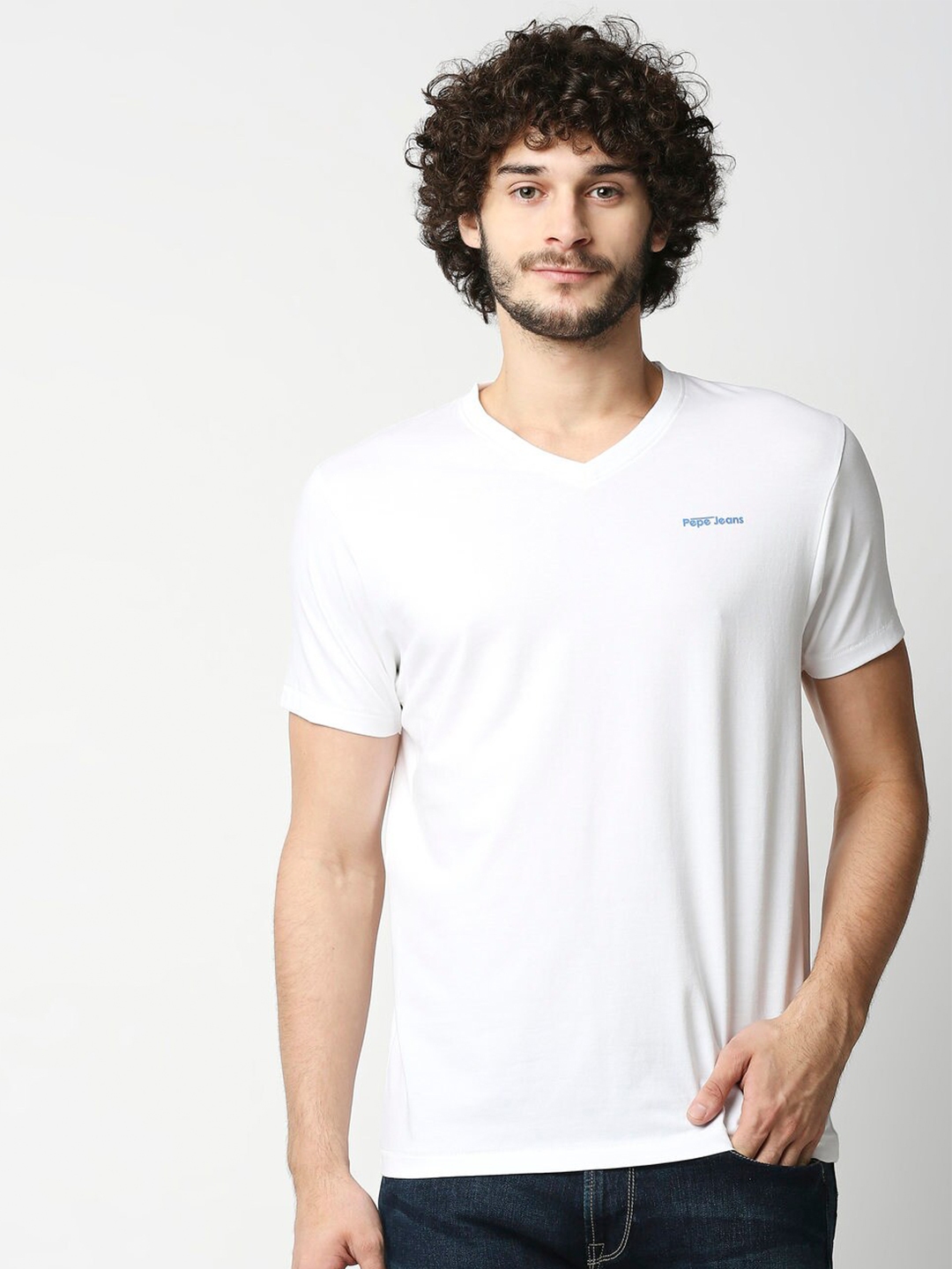 Pepe Jeans Men White Slim Fit T-shirt