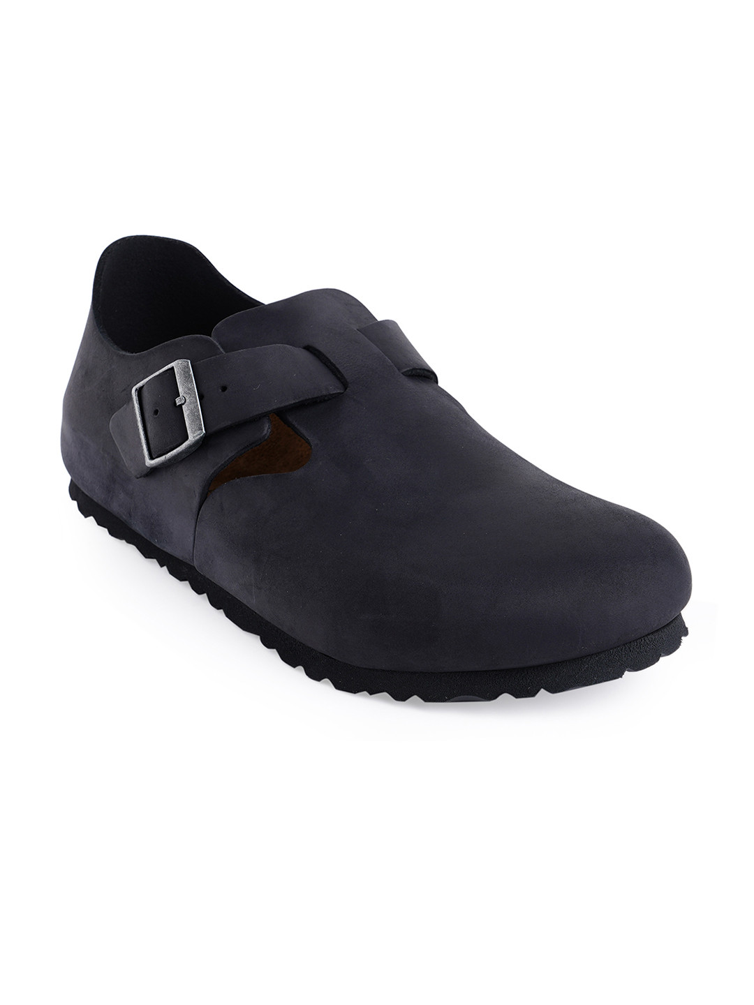 Birkenstock London Black Narrow Width Oiled Leather Low Shoes