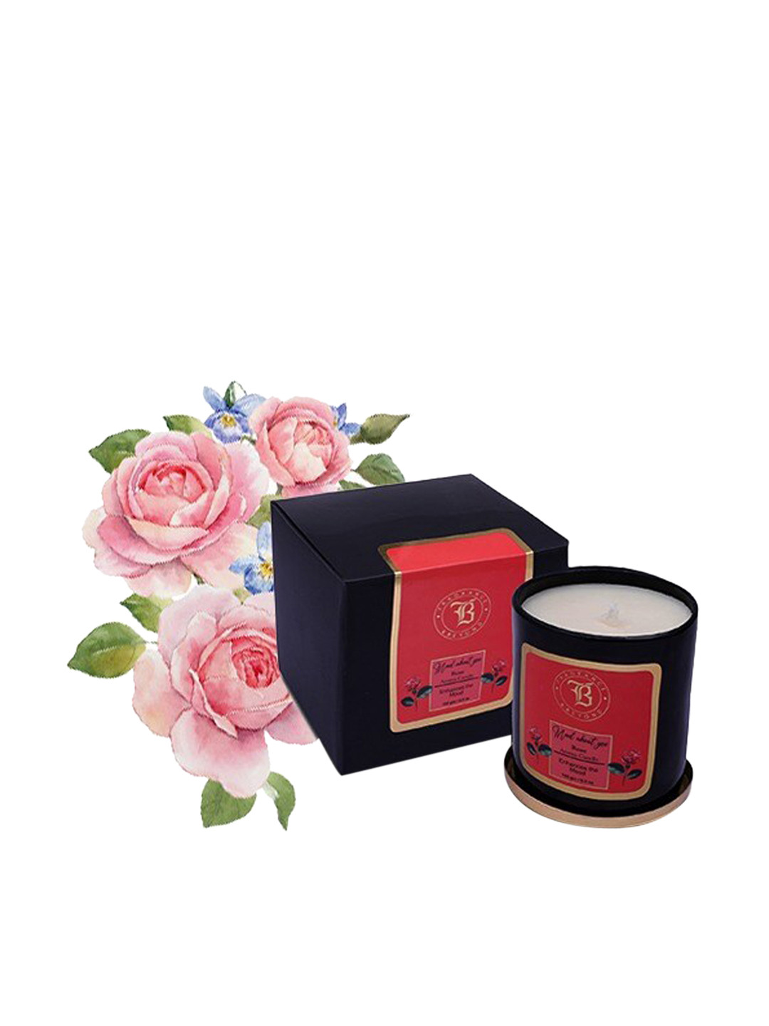 Fragrance & Beyond Aromatherapy Mood Enhancing Rose Solid Geometric Regular Jar Candles