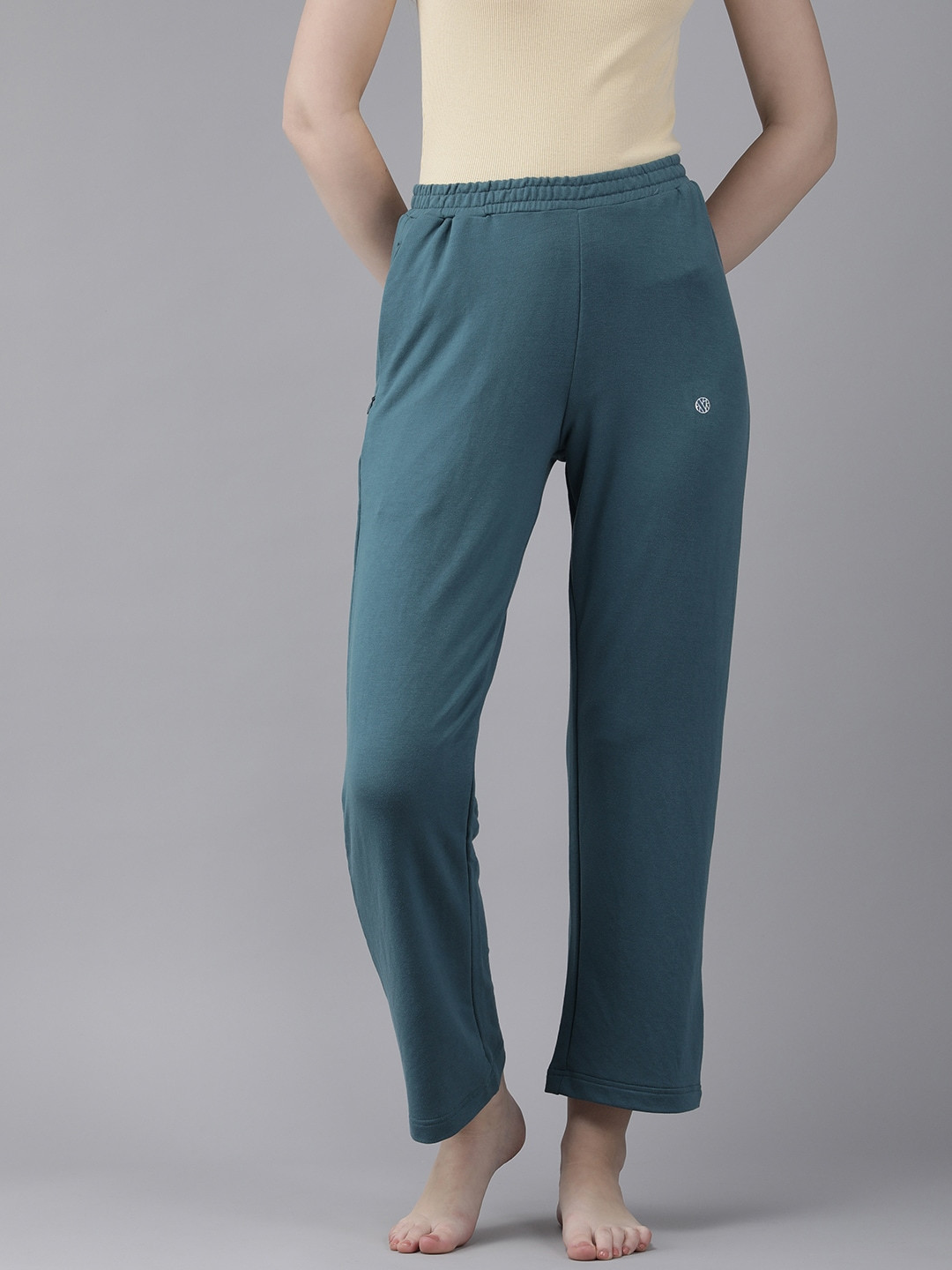 Van Heusen Women Emerald Solid Wide Leg Opening Functional Pocket Lounge Pyjamas