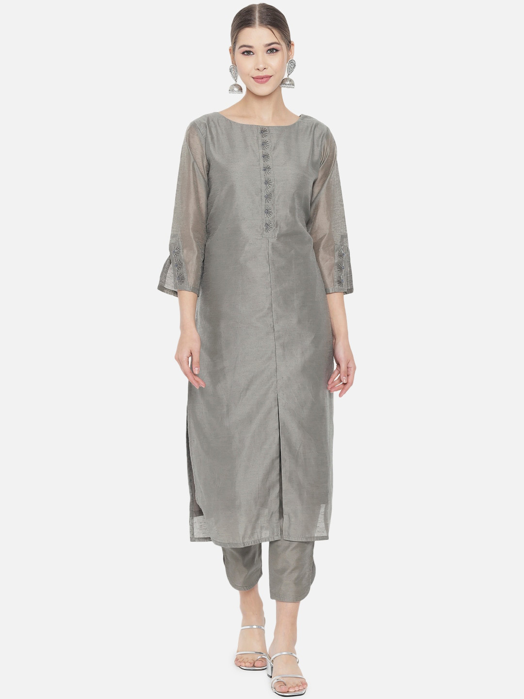 RAISIN Women Grey Kurta With Trousers