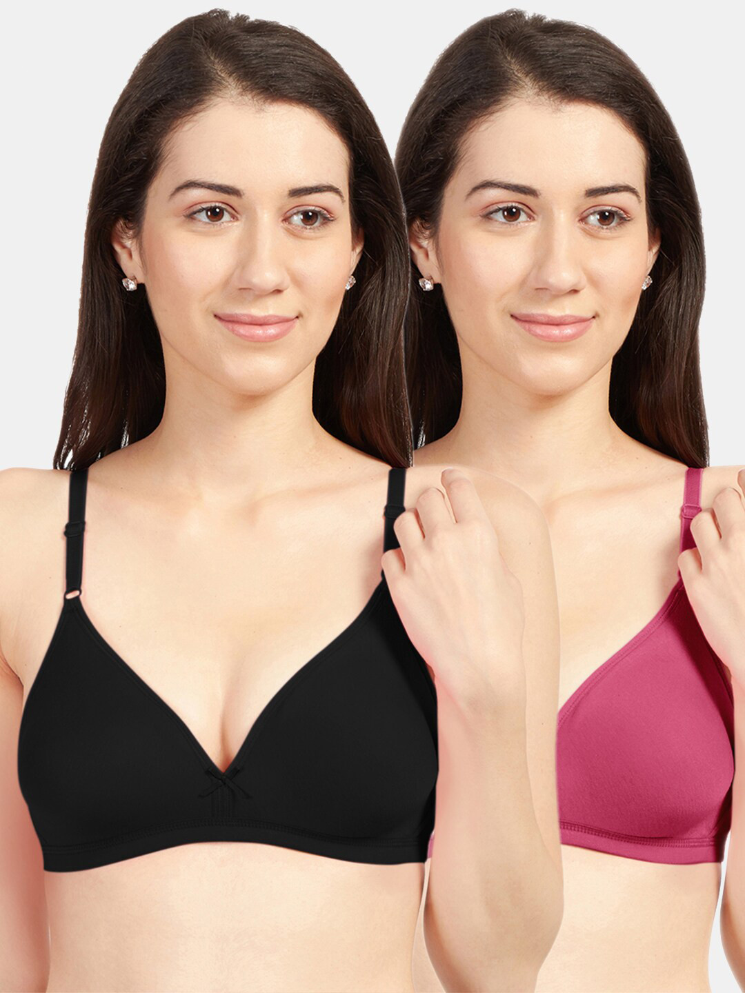 Sonari Pack Of 2 Black & Pink Bra