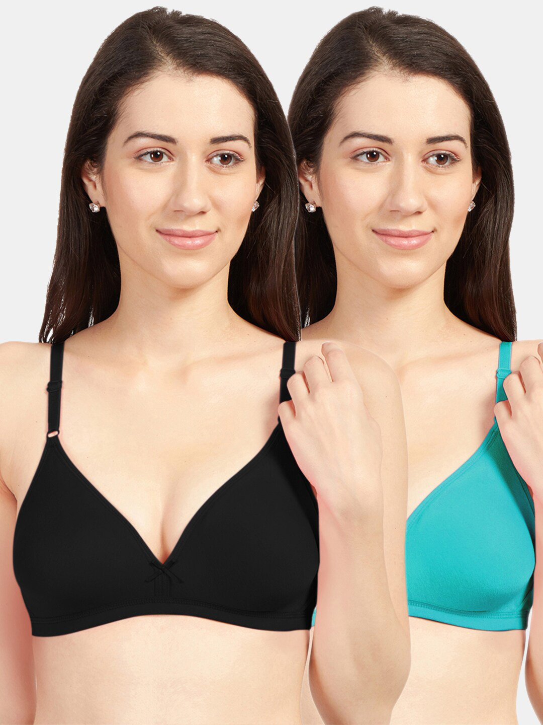Sonari Pack Of 2 Black & Teal Bra