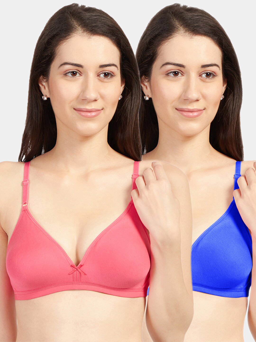 Sonari Pack Of 2 Coral & Blue Bra